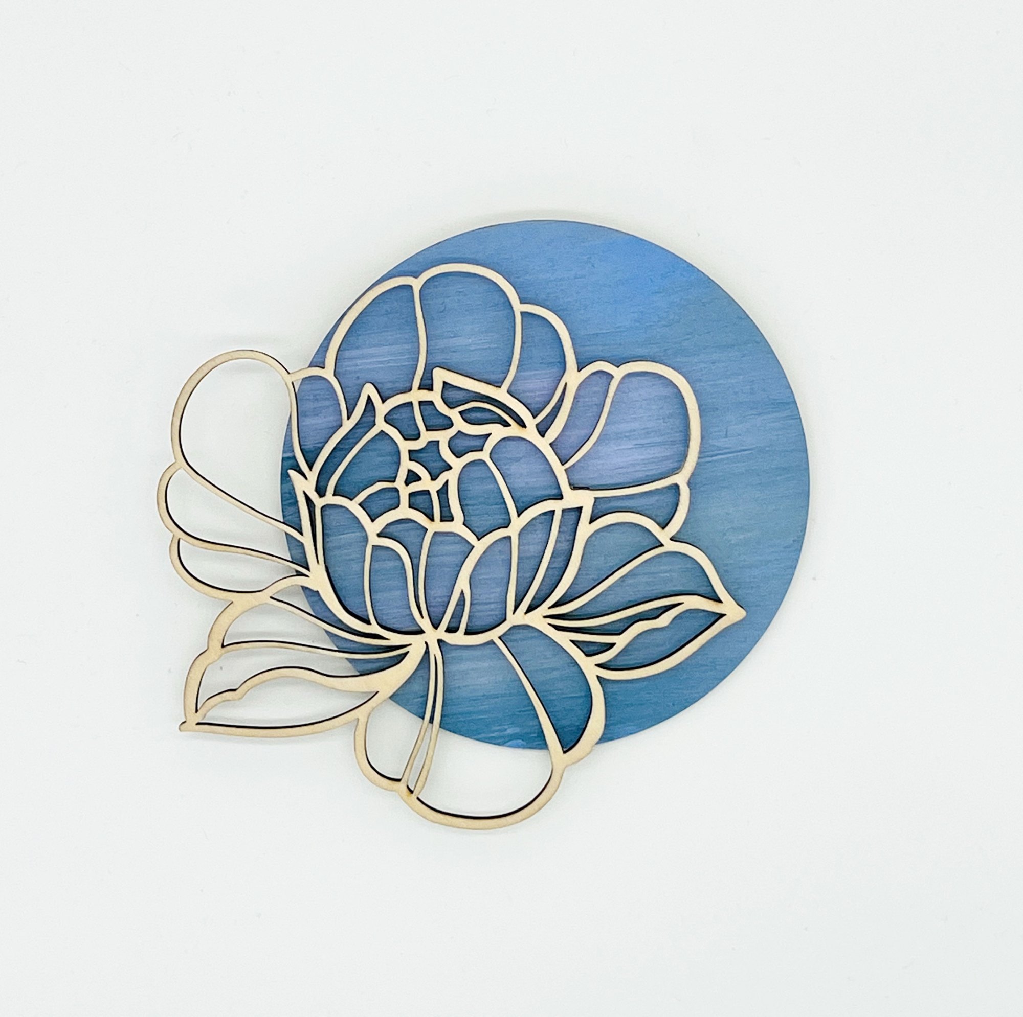 Fleurmurale pivoine petite bleue